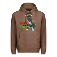 Chestnut merry and bright pitbull Premium Hoodie - RanaPortraitStore