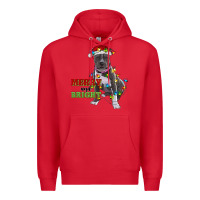 Red merry and bright pitbull Premium Hoodie - RanaPortraitStore