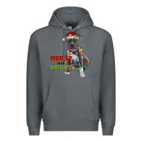 Rock merry and bright pitbull Premium Hoodie - RanaPortraitStore