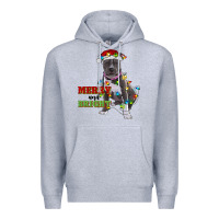 Heather Grey merry and bright pitbull Premium Hoodie - RanaPortraitStore