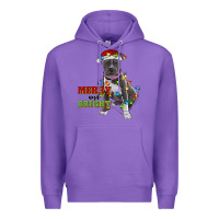 Purple merry and bright pitbull Premium Hoodie - RanaPortraitStore