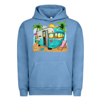 Pigment Pebble Blue summer caravan Urban Hoodie - texasbilliewilder