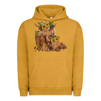Pigment Peanut Butter highland cow family Urban Hoodie - RanaPortraitStore