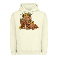 Pigment Pistachio highland cow family Urban Hoodie - RanaPortraitStore