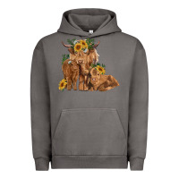 Pigment Tornado highland cow family Urban Hoodie - RanaPortraitStore