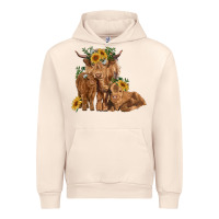 Sandshell highland cow family Urban Hoodie - RanaPortraitStore