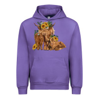 Tulip highland cow family Urban Hoodie - RanaPortraitStore