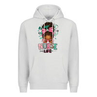 Dove Grey afro messy bun nurse life Premium Hoodie - texasbilliewilder