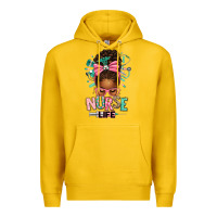 Lemon afro messy bun nurse life Premium Hoodie - texasbilliewilder