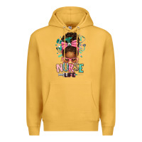 Mustard afro messy bun nurse life Premium Hoodie - texasbilliewilder