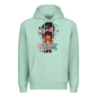 Afro Messy Bun Nurse Life Premium Hoodie | Teevron