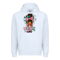 White afro messy bun nurse life Premium Hoodie - texasbilliewilder