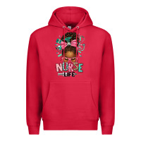 Cardinal afro messy bun nurse life Premium Hoodie - texasbilliewilder