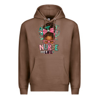 Chestnut afro messy bun nurse life Premium Hoodie - texasbilliewilder