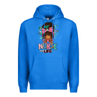 True Royal afro messy bun nurse life Premium Hoodie - texasbilliewilder