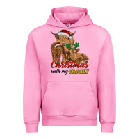Fuchsia Pink christmas with my family highland cow cattle and calves Urban Hoodie - RanaPortraitStore