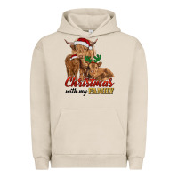Pigment French Oak christmas with my family highland cow cattle and calves Urban Hoodie - RanaPortraitStore