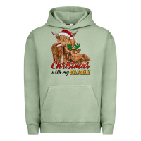 Pigment Oil Green christmas with my family highland cow cattle and calves Urban Hoodie - RanaPortraitStore