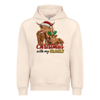 Sandshell christmas with my family highland cow cattle and calves Urban Hoodie - RanaPortraitStore