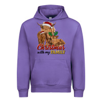 Tulip christmas with my family highland cow cattle and calves Urban Hoodie - RanaPortraitStore