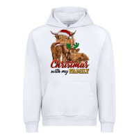 Christmas With My Family Highland Cow Cattle And Calves Urban Hoodie | Teevron
