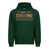Forest Green i run on caffeine chaos and cuss words Urban Hoodie - Zillion Design Studio