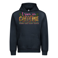 Navy i run on caffeine chaos and cuss words Urban Hoodie - Zillion Design Studio