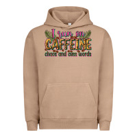 Pigment Burro i run on caffeine chaos and cuss words Urban Hoodie - Zillion Design Studio