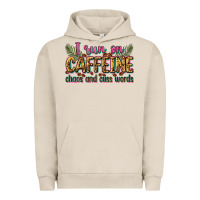Pigment French Oak i run on caffeine chaos and cuss words Urban Hoodie - Zillion Design Studio