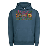 Pigment Midnight Navy i run on caffeine chaos and cuss words Urban Hoodie - Zillion Design Studio