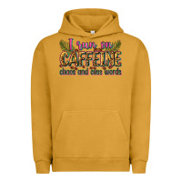 Pigment Peanut Butter i run on caffeine chaos and cuss words Urban Hoodie - Zillion Design Studio
