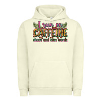Pigment Pistachio i run on caffeine chaos and cuss words Urban Hoodie - Zillion Design Studio