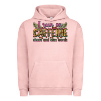 Pigment Salmon i run on caffeine chaos and cuss words Urban Hoodie - Zillion Design Studio