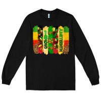 Black juneteenth brushstrokes Long Sleeve Tee - BarkalooDesign