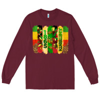 Burgundy juneteenth brushstrokes Long Sleeve Tee - BarkalooDesign