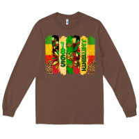Chestnut juneteenth brushstrokes Long Sleeve Tee - BarkalooDesign