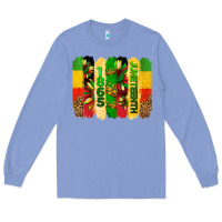 Colony Blue juneteenth brushstrokes Long Sleeve Tee - BarkalooDesign