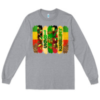 Heather Grey juneteenth brushstrokes Long Sleeve Tee - BarkalooDesign