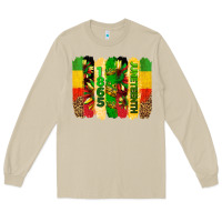 Mushroom juneteenth brushstrokes Long Sleeve Tee - BarkalooDesign