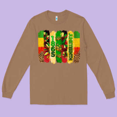 Juneteenth Brushstrokes Long Sleeve Tee Designed By Barkaloodesign