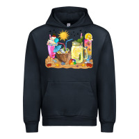 Navy summer drinks coffee cups Urban Hoodie - texasbilliewilder