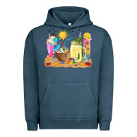 Pigment Midnight Navy summer drinks coffee cups Urban Hoodie - texasbilliewilder