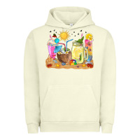 Pigment Pistachio summer drinks coffee cups Urban Hoodie - texasbilliewilder