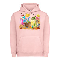 Pigment Salmon summer drinks coffee cups Urban Hoodie - texasbilliewilder