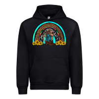 Black western cowboy boots sunflowers rainbow Urban Hoodie - RanaPortraitStore