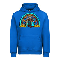 Cobalt western cowboy boots sunflowers rainbow Urban Hoodie - RanaPortraitStore