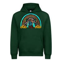 Forest Green western cowboy boots sunflowers rainbow Urban Hoodie - RanaPortraitStore