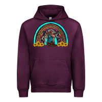 Mauve Wine western cowboy boots sunflowers rainbow Urban Hoodie - RanaPortraitStore