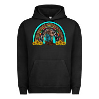 Pigment Black western cowboy boots sunflowers rainbow Urban Hoodie - RanaPortraitStore