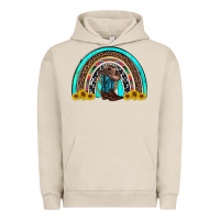 Pigment French Oak western cowboy boots sunflowers rainbow Urban Hoodie - RanaPortraitStore
